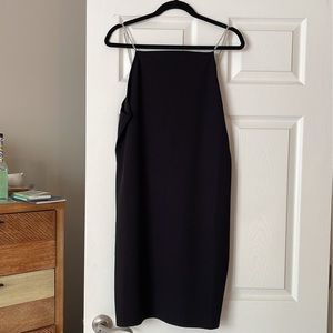 H&M Elegant Black Cocktail Dress with Rhinestone Straps
